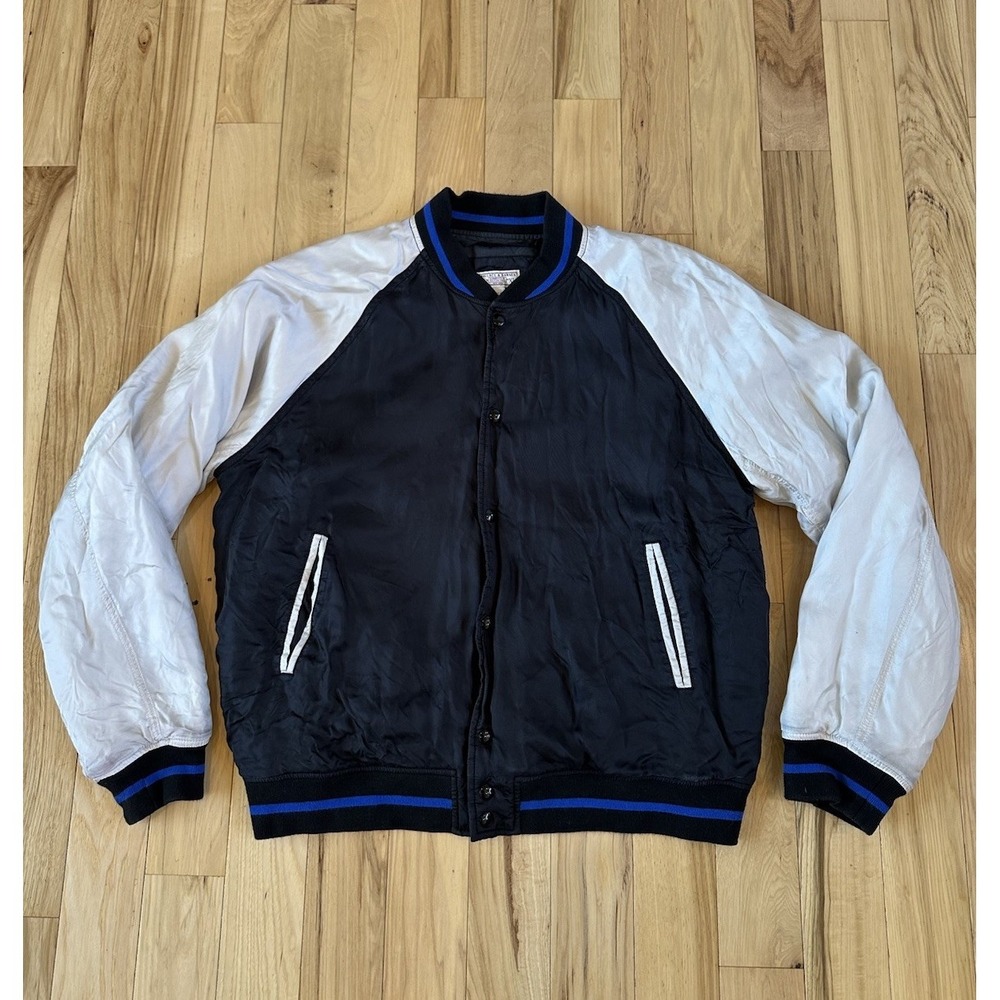 Men's J. Crew Wallace And Barnes Cuprio Satin Souvenir Letterman Jacket Black XL